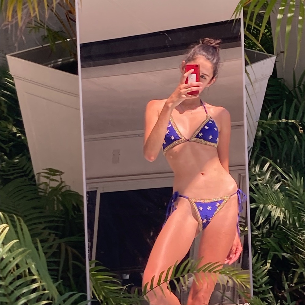 Couture Handmade Royal Silk Star Bikini & Cover Up